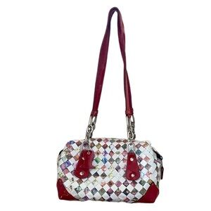 Nahui Ollin Woven Wrapper Stylish Red and White Women's Handbag.